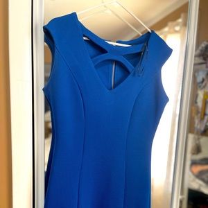 Blue cut out dress